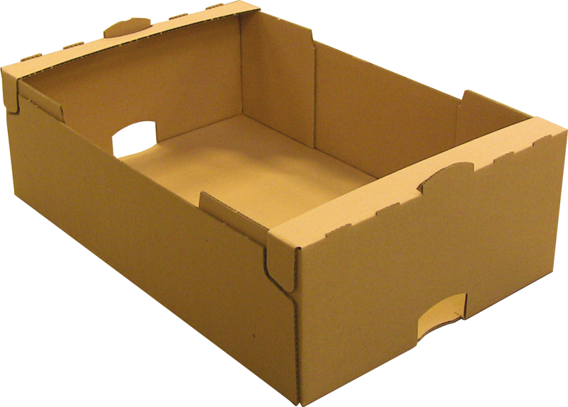 Pudełko z półkami górnymi z klejonymi narożami wykonane na składarko-sklejarce MIBOX