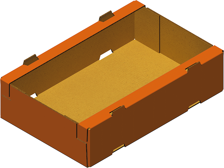 Pudełko z półkami górnymi wykonane składarko-sklejarką MIBOX